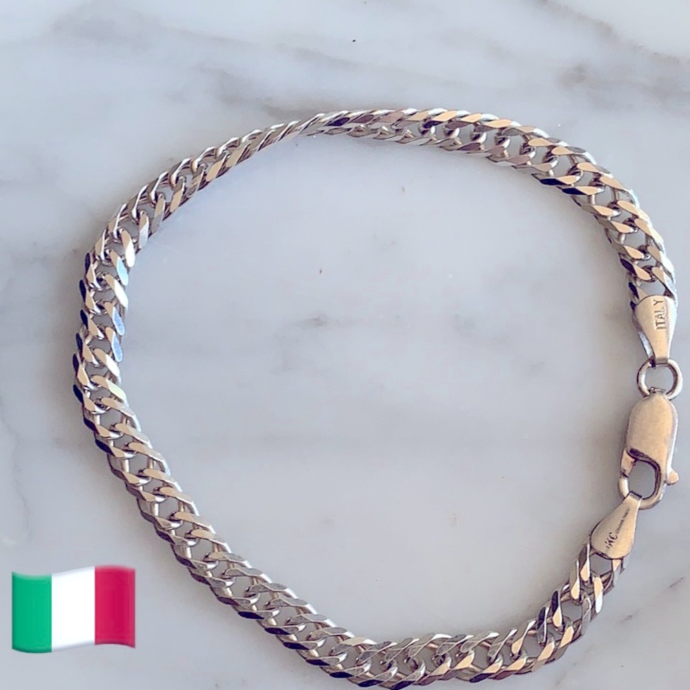Italy 925 Silver chain bracelets 7.5 inch